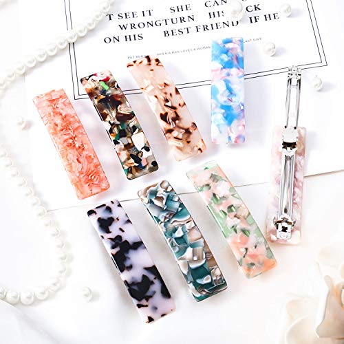 WILLBOND 8-Piece Hair Barrettes Set for Women - French Tortoise Shell Clips