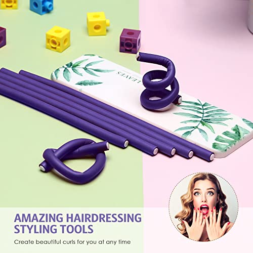 WILLBOND 60-Piece Flexible Curling Rods, 0.3 x 9.5 Inch Purple Foam Rollers