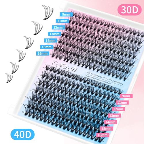 280Pcs Eyelash Cluster Kit - 8-16mm Wispy Extensions with Bond & Tweezers