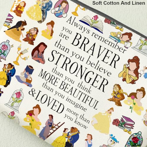 Magical Fairy Tale Makeup Bag for Women & Girls - Braver Stronger Beautiful Inspired Gift - Decohim