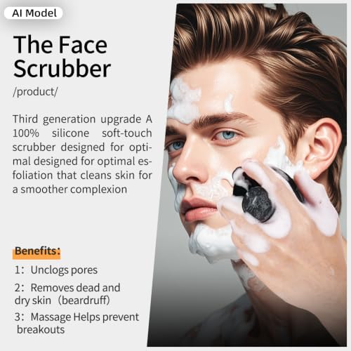 Silicone Face Scrubber for Men & Women - 1262 Soft Bristles