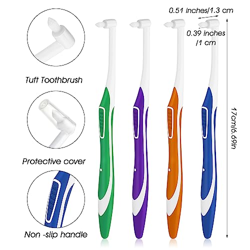 WLLHYF 4 Pcs Tufted Toothbrush Set for Deep Cleaning
