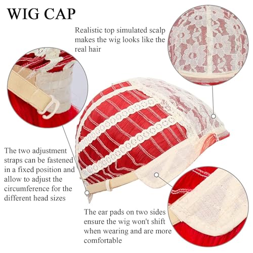 Long Red Synthetic Wig for Women - 27 Inch Straight Cosplay Hair
