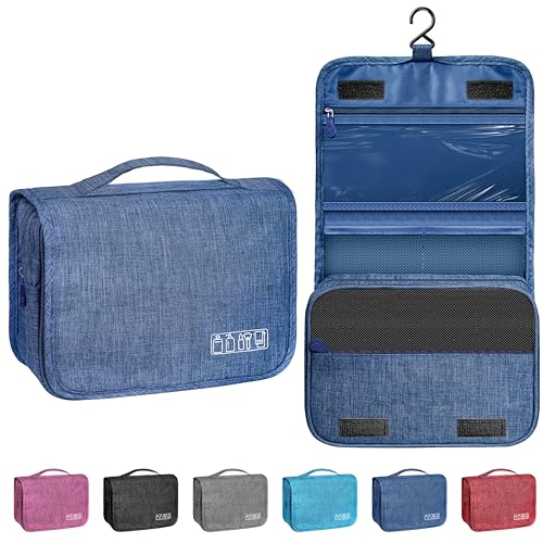 YEMEDA Travel Toiletry Bag with Hanging Hook - Navy Blue, B2 Variation