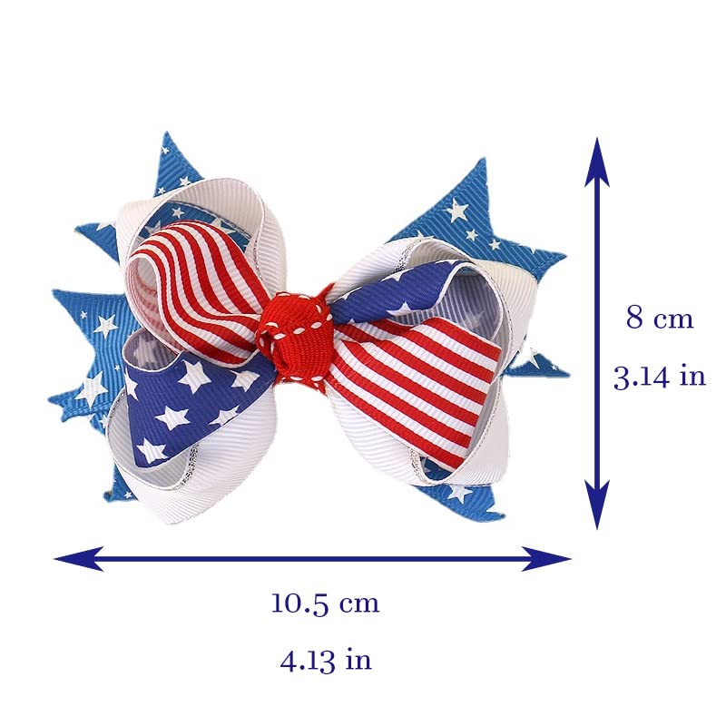 J.H LIVING 2-Pack Patriotic American Flag Hair Clips - July 4th Hair Accessories (Variation A)