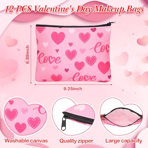 Valentine's Day Makeup Bags & Keychains Set by Kacctyen - 24 Pcs