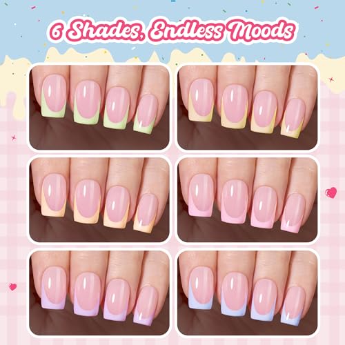 Beetles Short Square French Press-On Nails - 192 Pcs Pastel Macaron Tips