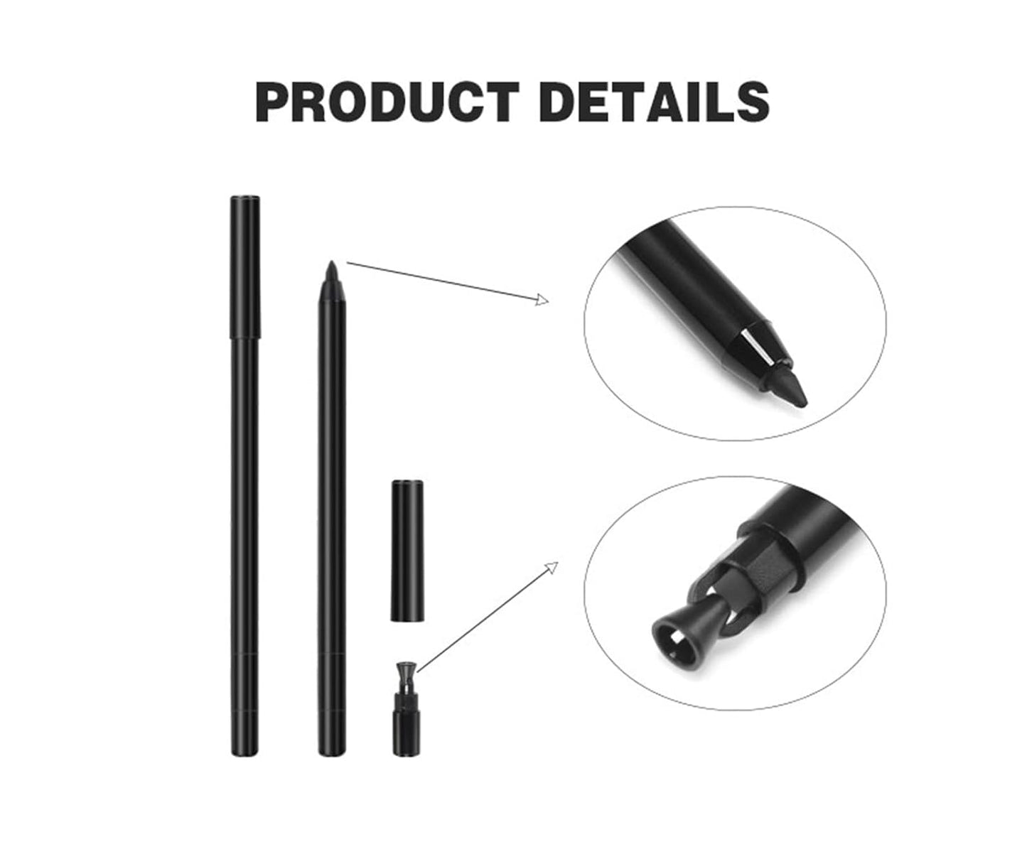 Eyeliner for Mature Women - Waterproof, Smudge Resistant Precision | Black Round Tip Design