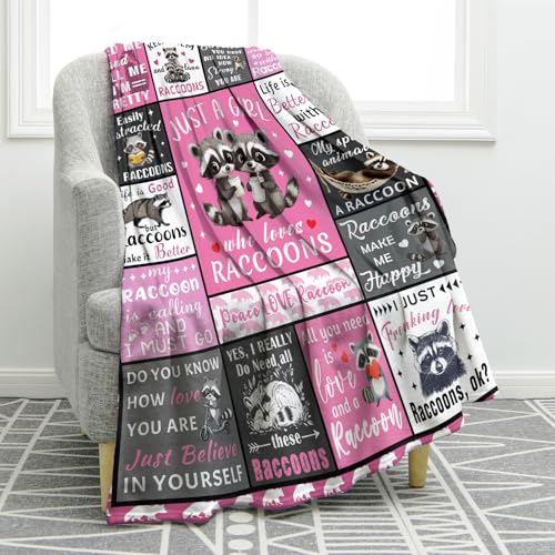 Cozy Raccoon Plush Throw Blanket - 50"x60" for All Seasons