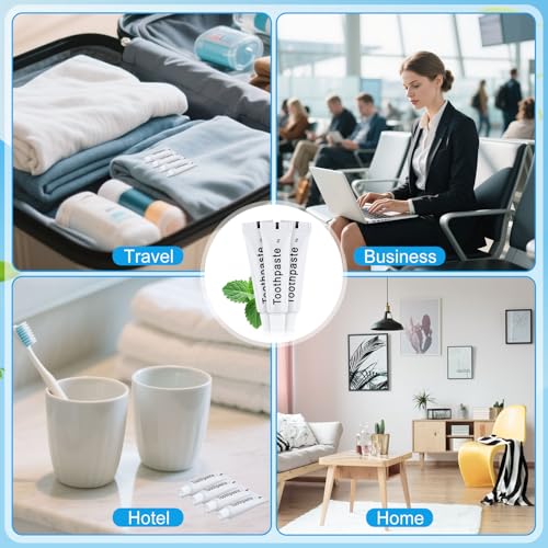 Travel Toothpaste Bulk - 100 Pack 6g Disposable Mini Tubes for Travel