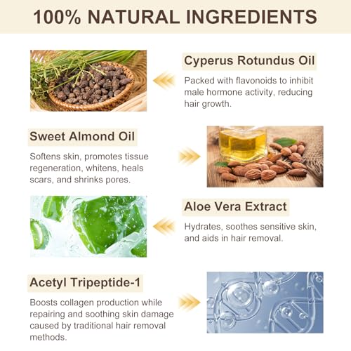 Uruses Cyperus Rotundus Oil 2.02 Fl Oz Natural Hair Removal & Skin Moisturizer