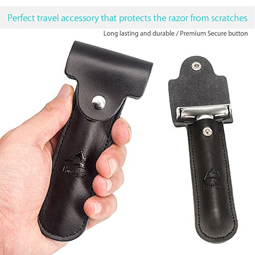 River Lake RZ700 Adjustable Double Edge Safety Razor with Long Handle & Protective Case