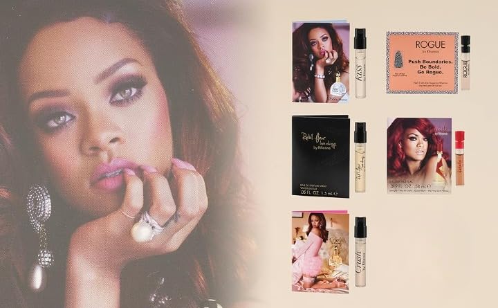 Rihanna Women's Perfume Sample Set - 5 Fragrance Vials for Travel