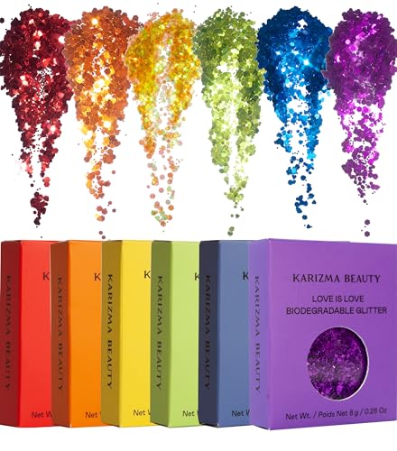 KARIZMA Love is Love Chunky Face Glitter Set - 6x10g Rainbow Sparkles
