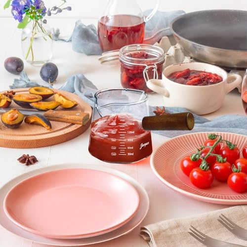 Joeyan 6 oz Borosilicate Glass Measuring Cup with Double Spouts