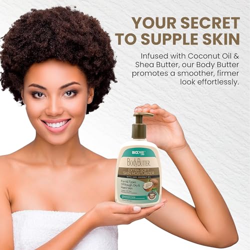Biocare Deep Moisturizing Body Butter Cream 16 oz with Coconut Oil - Soft Skin