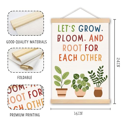 Botanical Mental Health Wall Art Poster with Hanger - 16x24