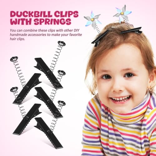 DOITOOL 100Pcs Black Alligator Hair Clips for DIY Crafting