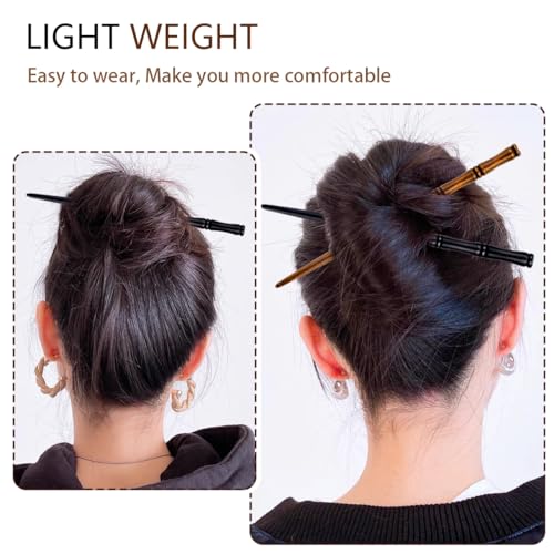 16 PCS Bamboo Hair Sticks - Elegant Retro Wooden Hair Pins