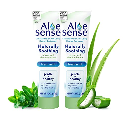 AloeSense Natural Soothing Toothpaste for Sensitive Teeth, 5oz (2-Pack)