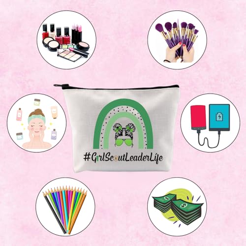 Leader Life Canvas Makeup Bag - Durable Zipper Pouch for Travel