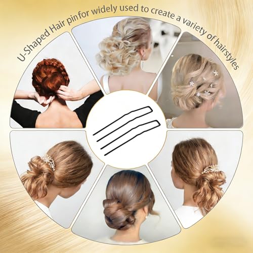 Brown U Shaped Hair Pins - 20PCS French Metal Hairpins for Updos