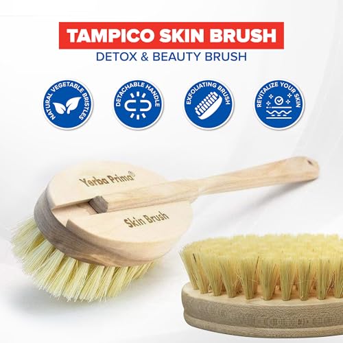 Yerba Prima Tampico Skin Brush - Natural Vegetable Fiber Dry Brushing Tool