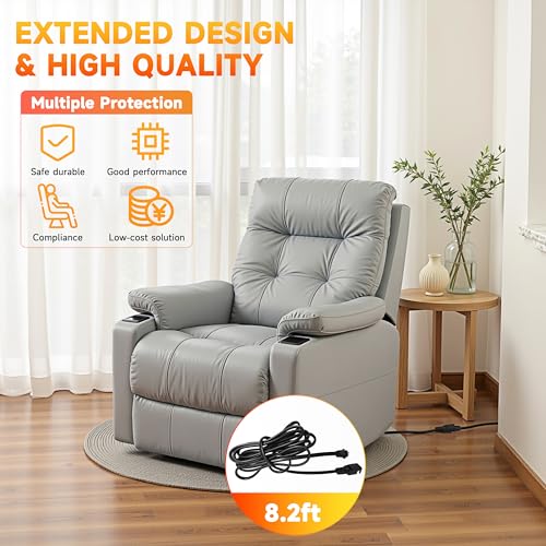 Okin 8.2 ft Replacement Power Cord for Electric Recliners & Lift Chairs