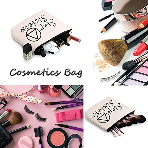 Personalized Sobriety Sister Gift Makeup Bag - Best Friend AA NA Gift Pouch