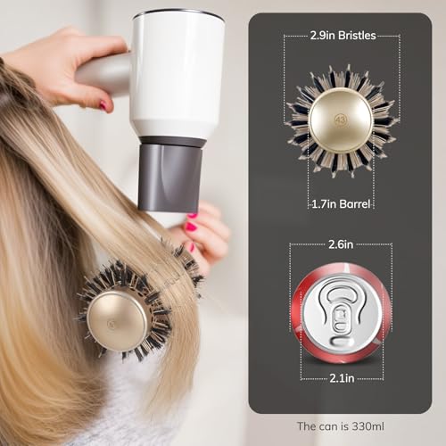 Sndyi 1.7 Inch Round Hair Brush for Blow Drying with Boar Bristles