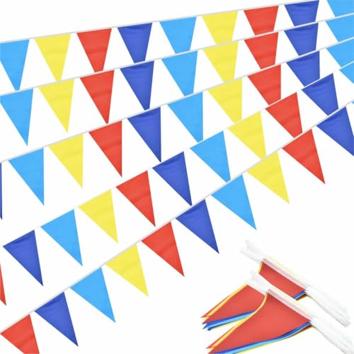 Vibrant 64-Piece Pennant Banner Bunting Garland - 60 Feet