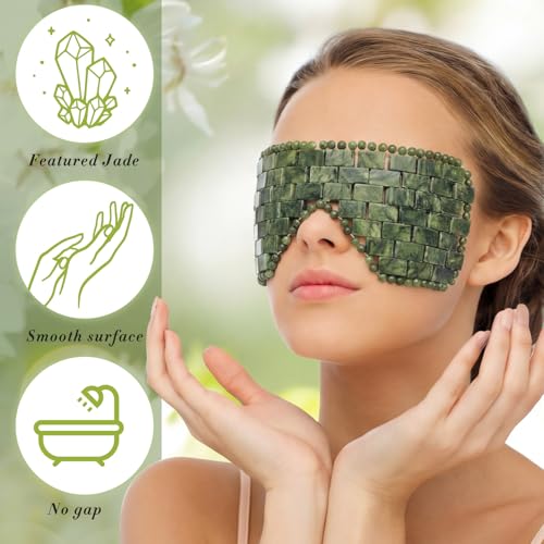 Hercicy Dark Green Jade Eye Mask - 2 Pcs Facial Cooling Masks
