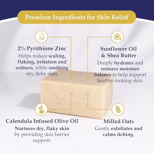 Noble Formula 2% Pyrithione Zinc Soap Bar - Deep Cleansing for Face, Body & Scalp, 3.25 oz