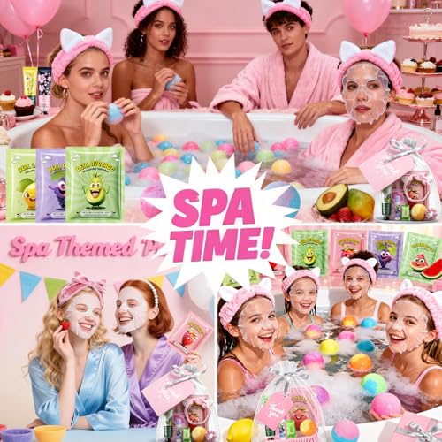 55-Piece Spa Party Supplies Kit for Girls - Skincare Gift Set for Sleepovers