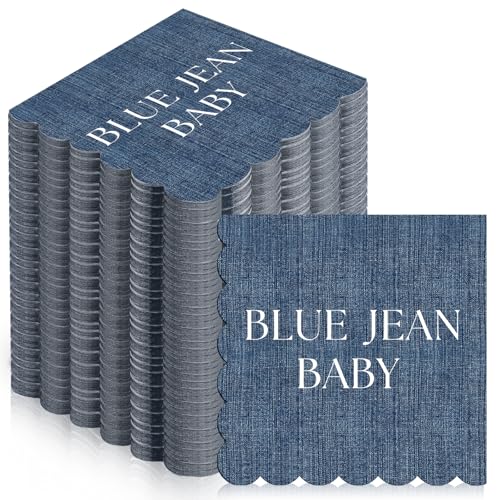 Blue Jean Baby Shower Napkins - 100 Pcs Disposable Party Decor