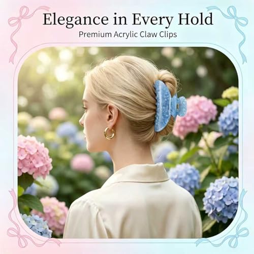 Lifory 8 Pack 3.1 Inch Pastel Hair Claw Clips for Thick and Thin Hair