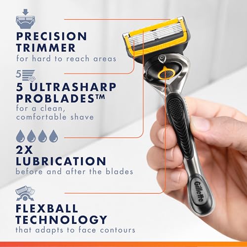 Gillette ProGlide Shield Men's Razor with FlexBall Handle & 2 Blade Refills