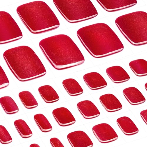 DANNI & TONI Garnet Gaze Gel Toenail Strips - Cat Eye Pedicure Wraps