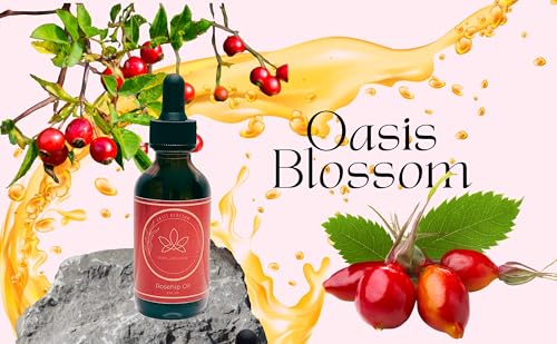 Oasis Blossom USDA Organic Rosehip Oil - Pure Cold Pressed Face & Hair Oil