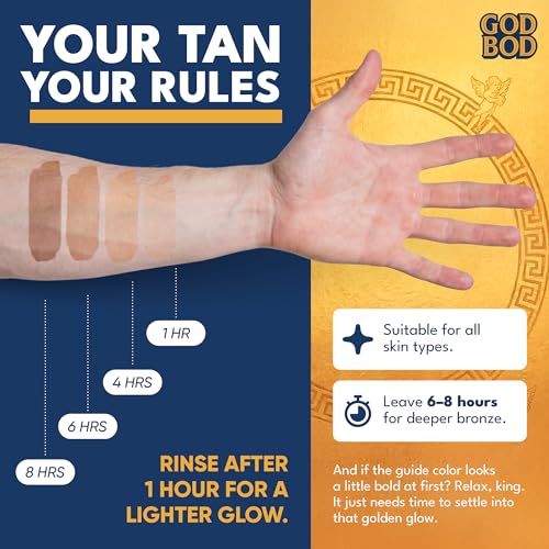 God Bod Men's Self Tanner Foam - Streak-Free Organic Tan, 6.76 FL OZ