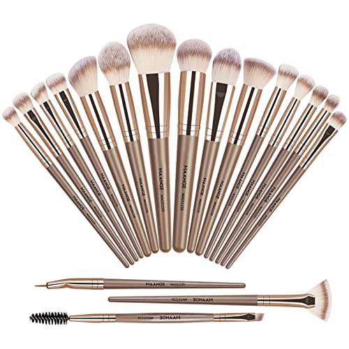 MAANGE 18-Piece Professional Makeup Brush Set - Soft Synthetic Brushes for Foundation & Eyes