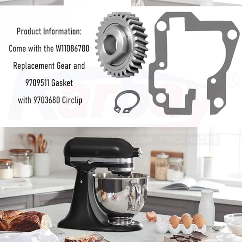 Replacement Gear Parts for KitchenAid Stand Mixers - W11086780 & Gasket