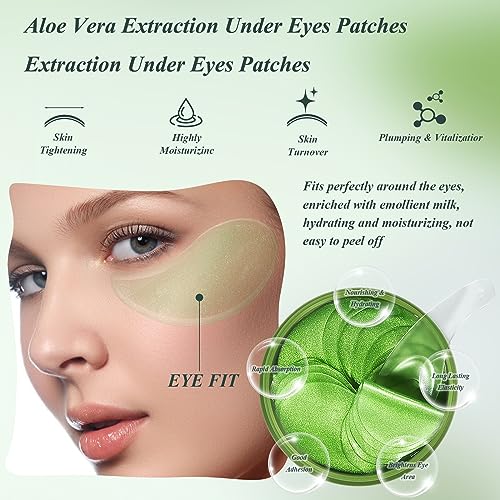 60 PCS Aloe Vera Under Eye Patches for Dark Circles & Puffiness