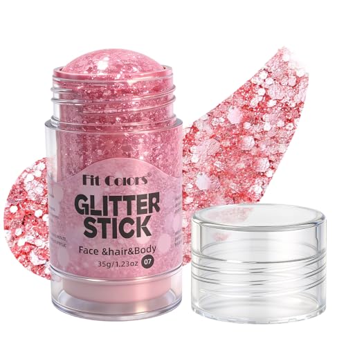 Haru Haru Pink Body Glitter Stick 1.23oz - Face & Hair Sparkling Makeup for Festivals & Parties