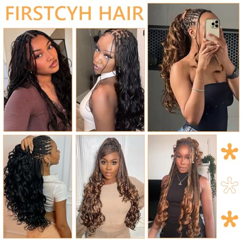 French Curl Braiding Hair Extensions 16 Inch - 8 Pack Synthetic Wavy Hair for Black Women