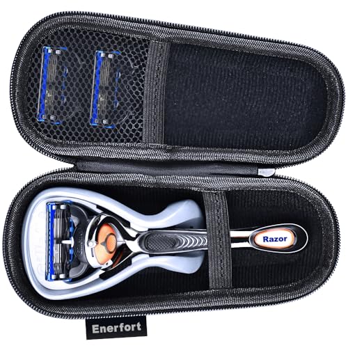 Enerfort Razor Travel Case - EVA, Lightweight, 2 Blade Pocket (Black)