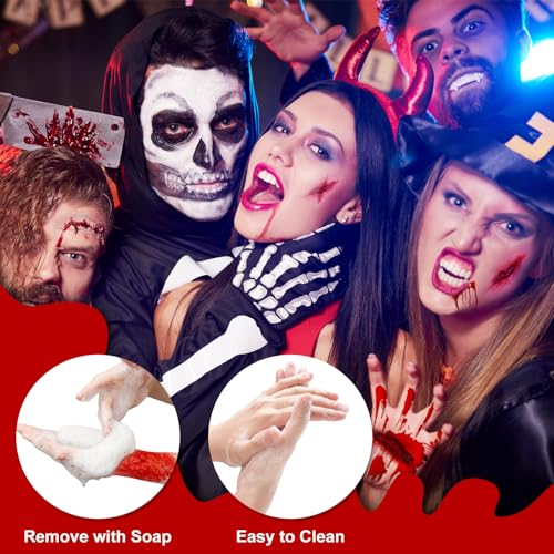 Vampire Halloween Makeup Kit with Fake Blood & Fangs - 7 PCS