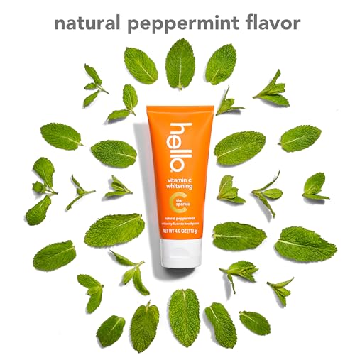 hello Vitamin C Whitening Toothpaste with Fluoride - 2 Pack, Natural Peppermint, SLS Free