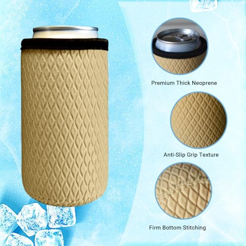 Klyrith 6 Pack Insulated Can Cooler Sleeves for 16 oz Drinks