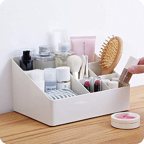 Granvela 6-Compartment Desk & Makeup Organizer - White Storage Box